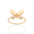 Anel skinny borboleta banhado a ouro 18k com zircônias