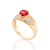 Anel com coração banhado a ouro 18k com zircônias e cristal - comprar online