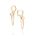 Brinco argola coração banhado a ouro 18k