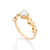 Anel skinny corações abaulados banhado a ouro 18k com zircônia - comprar online