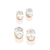 Kit brinco oval banhado a ouro 18k com zircônias