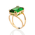 Anel solitário retangular banhado a ouro 18k com cristal - comprar online
