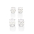 Kit brinco oval de prata 925 com zircônias