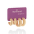 Kit brinco meia argola texturizado banhado a ouro 18k - loja online