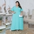 -Vestido Verde água com cinto -(Moda plus size).