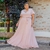 -Vestido rosa nude com fita na cintura-(Moda plus size)