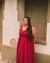 -Vestido vermelho de cetim- longo, decote em V de alcinha-(Moda plus size) - comprar online