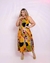 -Vestido floral com gola e botões -(Moda plus size)