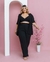 -Conjunto Rora escuro cropped,calça com terceira peça-(Moda plus size) - comprar online