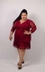 -Vestido curtinho azul piscina com flores nudes-(Moda plus size) - comprar online