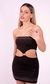 Vestido strapless con strass