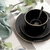 PLATO DE POSTRE ACAPULCO BLACK BORDE DORADO - comprar online