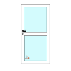 Puerta aluminio linea modena vidrio entero 4mm con travesaño al medio (modelo 2) - comprar online