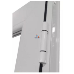 Puerta alumino linea modena 1/2 revestimiento aluminio + 1/2 vidrio entero 4mm color blanco (modelo 5) - tienda online