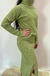 CONJUNTO SAIA E BLUSAO CANELADO VERDE COLECAO INVERNO