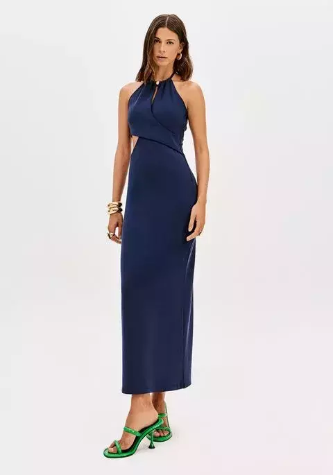 VESTIDO SUPER MIDI FRENTE UNICA MARINHO REF: 502VE012021