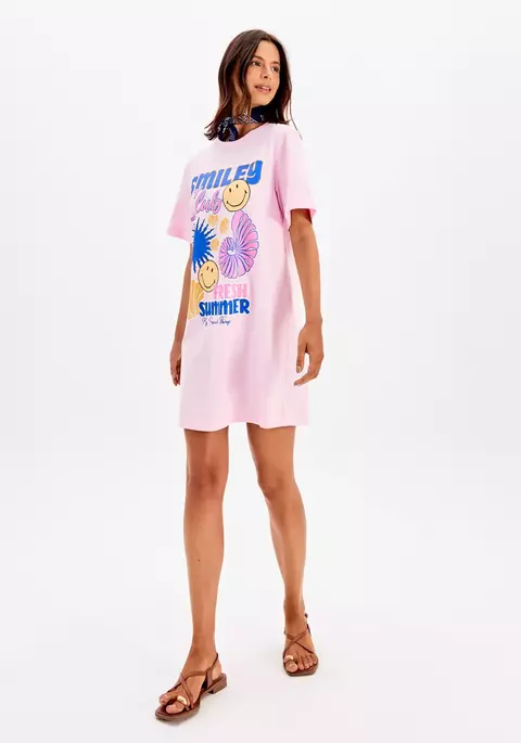 VESTIDO T-DRESS CURTO ROSA 502VE012069