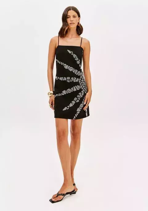 VESTIDO CURTO DE ALÇAS COM APLICACAO REF: 502VE012024