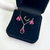 Conjunto Zircônia Rosa Gota Prata 925 com Caixinha de Veludo - comprar online