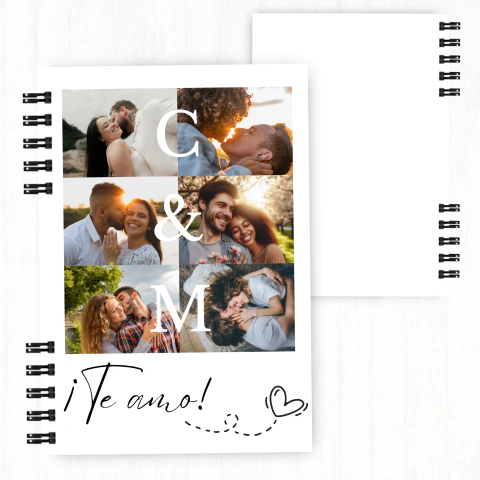 Cuaderno Collage Personalizado Anillado Tapa Dura - 21x15 cm Hojas Lisas - comprar online