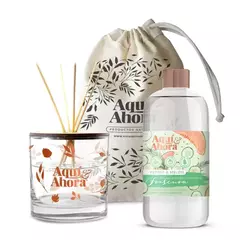 Set Difusor de Vidrio Cristal + Repuesto 500ML + Bolsita de lienzo Aquí&Ahora - Bioma