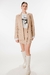 Blazer Manga Camisa Bolso Lapela Bege - comprar online