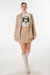 Blazer Manga Camisa Bolso Lapela Bege - comprar online