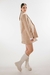 Blazer Manga Camisa Bolso Lapela Bege - loja online