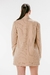 Blazer Manga Camisa Bolso Lapela Bege