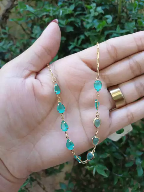 Choker Pedrinhas Verde Esmeralda