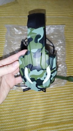 Fone De Ouvido Headset Gamer C/ Microfone H'maston EJ-970 Stereo Cor Verde Militar - comprar online