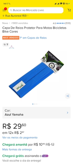 Capa De Raios Protetor Para Motos Bicicletas Bike Cores azul yamaha