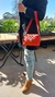 Cartera Mini Bag Conan Cleo eco cuero premium Negro y Rojo - tienda online