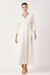 VESTIDO LAISE MIDI COM MANGAS AMPLAS COM PREGAS OFF WHITE - comprar online