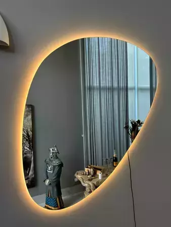 Espelho Orgânico Irregular Decoração Com Led