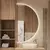 Espelho Meia Lua | Lapidado e com LED - Decorativo Moderno