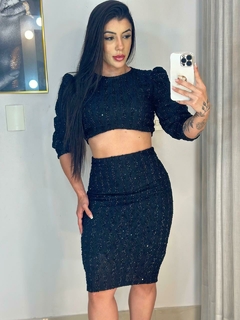 CONJUNTO BRILHO SAIA LONGA E CROPPED - WAYNE