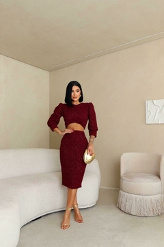 CONJUNTO BRILHO SAIA LONGA E CROPPED - WAYNE - loja online