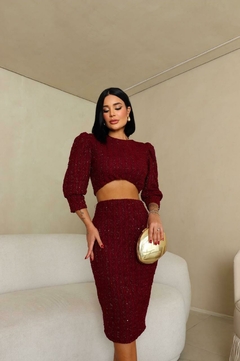 Imagem do CONJUNTO BRILHO SAIA LONGA E CROPPED - WAYNE