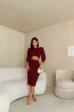 CONJUNTO BRILHO SAIA LONGA E CROPPED - WAYNE - comprar online