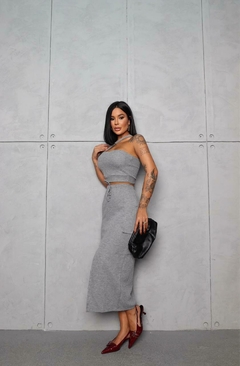 Imagem do CONJUNTO SAIA E CROPPED TRICOT - MAITÊ