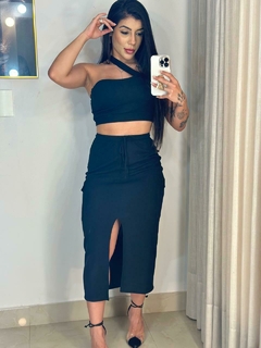 CONJUNTO SAIA E CROPPED TRICOT - MAITÊ - loja online