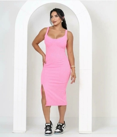 VESTIDO CANELADO COM BOJO - CLARISSE