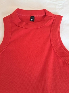 Regata Anna (modelo Nadadora) algodão canelado - Vermelha - comprar online