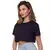 Cropped Slim Feminino Liso Preto