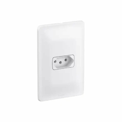 Tomada 2 Polos +Terra Com Placa Branca PCT/6 - comprar online