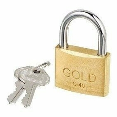 Cadeado Gold de Latão 40mm Caixa/5UN