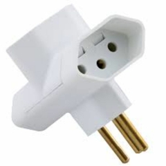 Plug Pino 3 Saidas 2 Polos Branco FLP CAIXA/10 - loja online