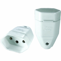 Pino Tomada Femea 2 Polos +Terra Branco CAIXA/10 - A7 utilidades