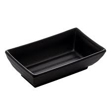 Porta Shoyu Retangular Melamina Preto Lyor 10cm CAIXA/6UN